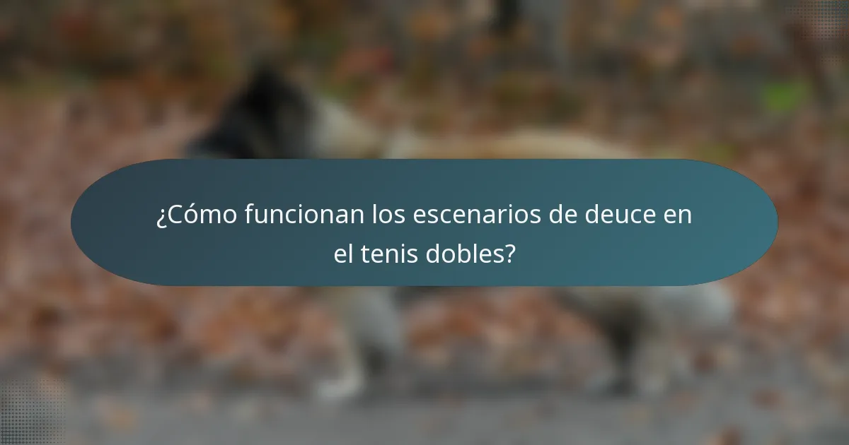 ¿Cómo funcionan los escenarios de deuce en el tenis dobles?