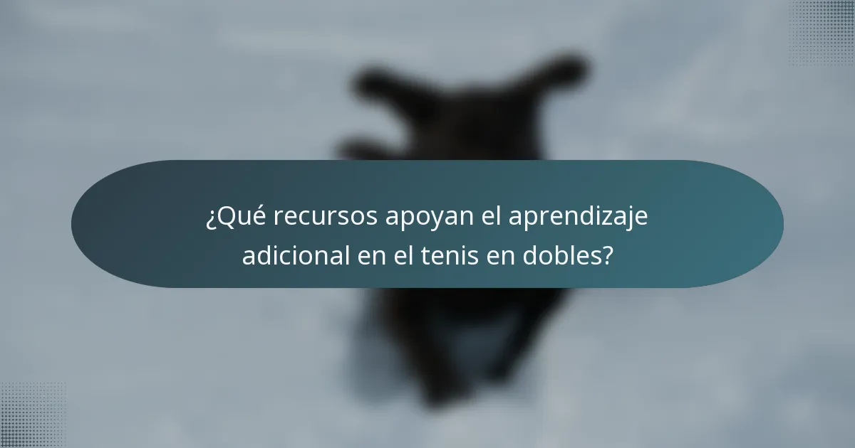 ¿Qué recursos apoyan el aprendizaje adicional en el tenis en dobles?